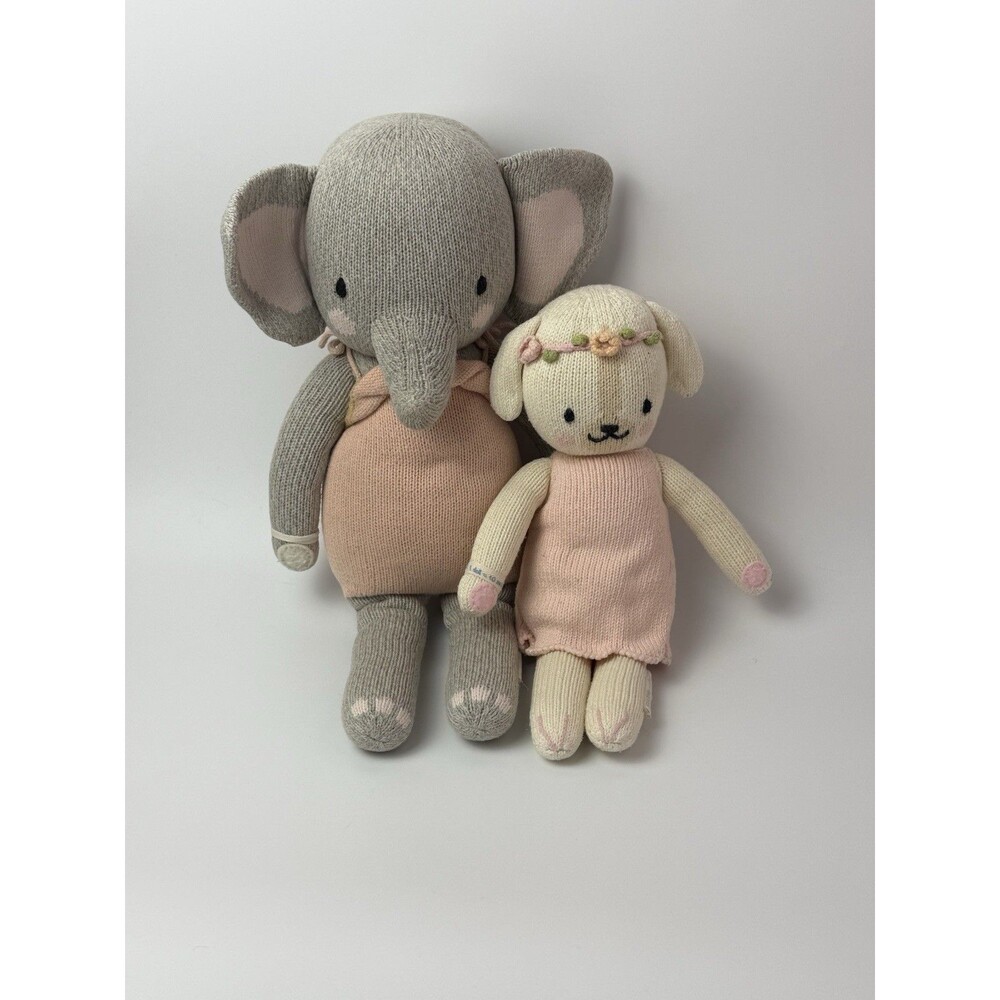 Cuddle + Kind Eloise Elephant Knit Plush Charlotte Dog Doll Stuffed Animal